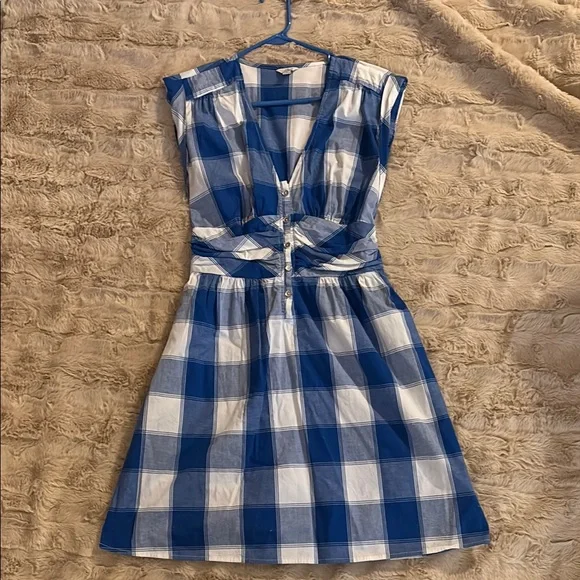 Guess Blue and White Plaid Dress - Picture 1 of 4
